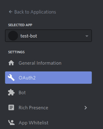 OAuth2 option in sidebar