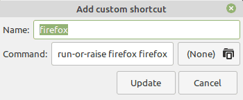 Example Linux Mint firefox shortcut