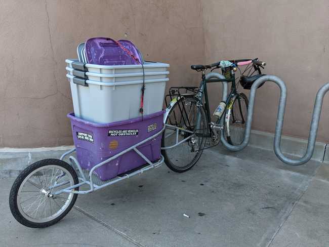 LHT with bike trailer